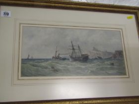 JOHN FRANCIS BRANEGAN, signed watercolour "Off Peel Castle", 17cm x 35cm