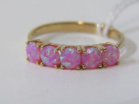 5 STONE OPAL RING, 9ct yellow gold 5 stone opal ring size P