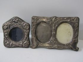 SILVER EASEL PHOTO FRAMES, Art Nouveau design double photo frame, 16cm width, Birmingham HM, 1903,