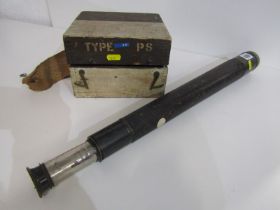MILITARY, cased Spitfire compass type PS, also single draw telescope by Reynolds & Branston of Leeds