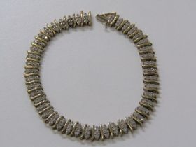 DIAMOND BRACELET, 9ct yellow gold diamond bracelet, bracelet set 44 panels, each set with 3 well