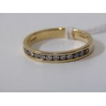 DIAMOND HALF ETERNITY RING, 18ct yellow gold eternity ring, set well matched brilliant cut diamonds,