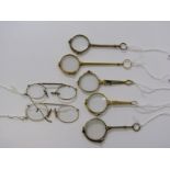OPTICAL GLASSES, an interesting collection of 5 Edwardian folding spectacles together with 2 pairs