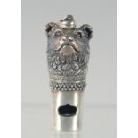 A SILVER BEAR WHISTLE, 3.5cm long.