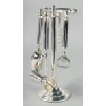 A SILVER PLATE BAR STAND.