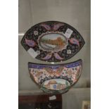 An Indian enamel dish and stand.
