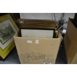 A box of engravings and prints.