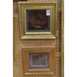 Ingrid Barron, two small oil pictures.