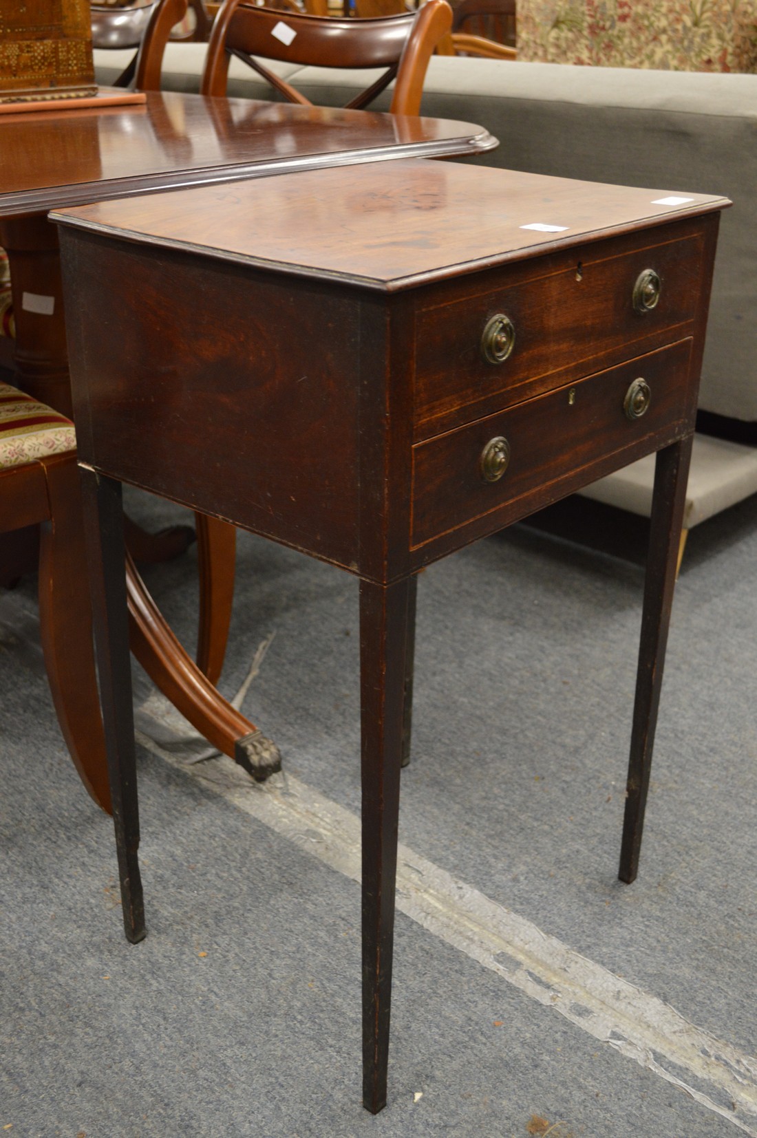 A George III mahogany worktable.