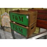 A pair of novelty wooden storage crates.