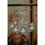 A Venetian style glass eight branch chandelier.