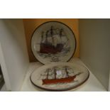 Three plates relating to HMS Victory and The Mary Rose.