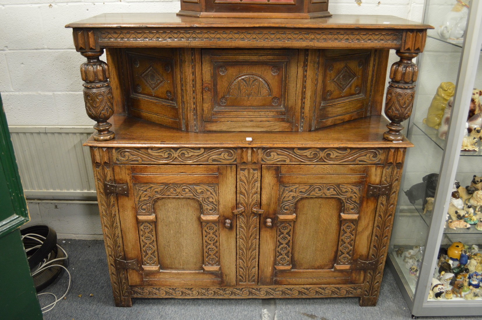 A good reproduction oak court cupboard.