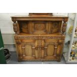 A good reproduction oak court cupboard.