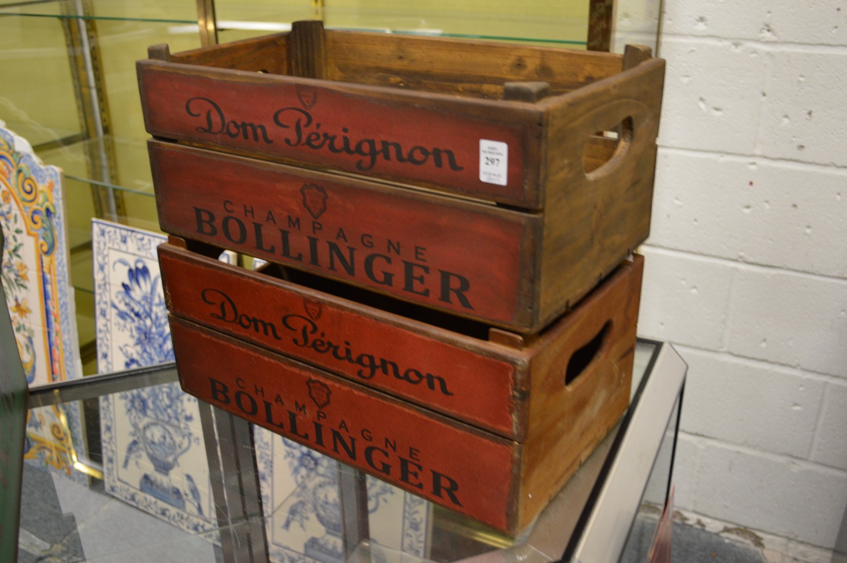 A pair of novelty wooden storage crates.