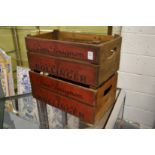 A pair of novelty wooden storage crates.