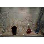 A quantity of glassware to include vases etc.