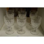 A set of six Waterford Colleen wine glasses (one small chip to base).