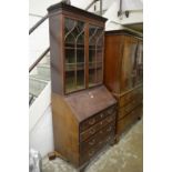 A mahogany bureau bookcase.