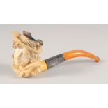 A GOOD REAL MEERSCHAUM PIPE in a leather case.