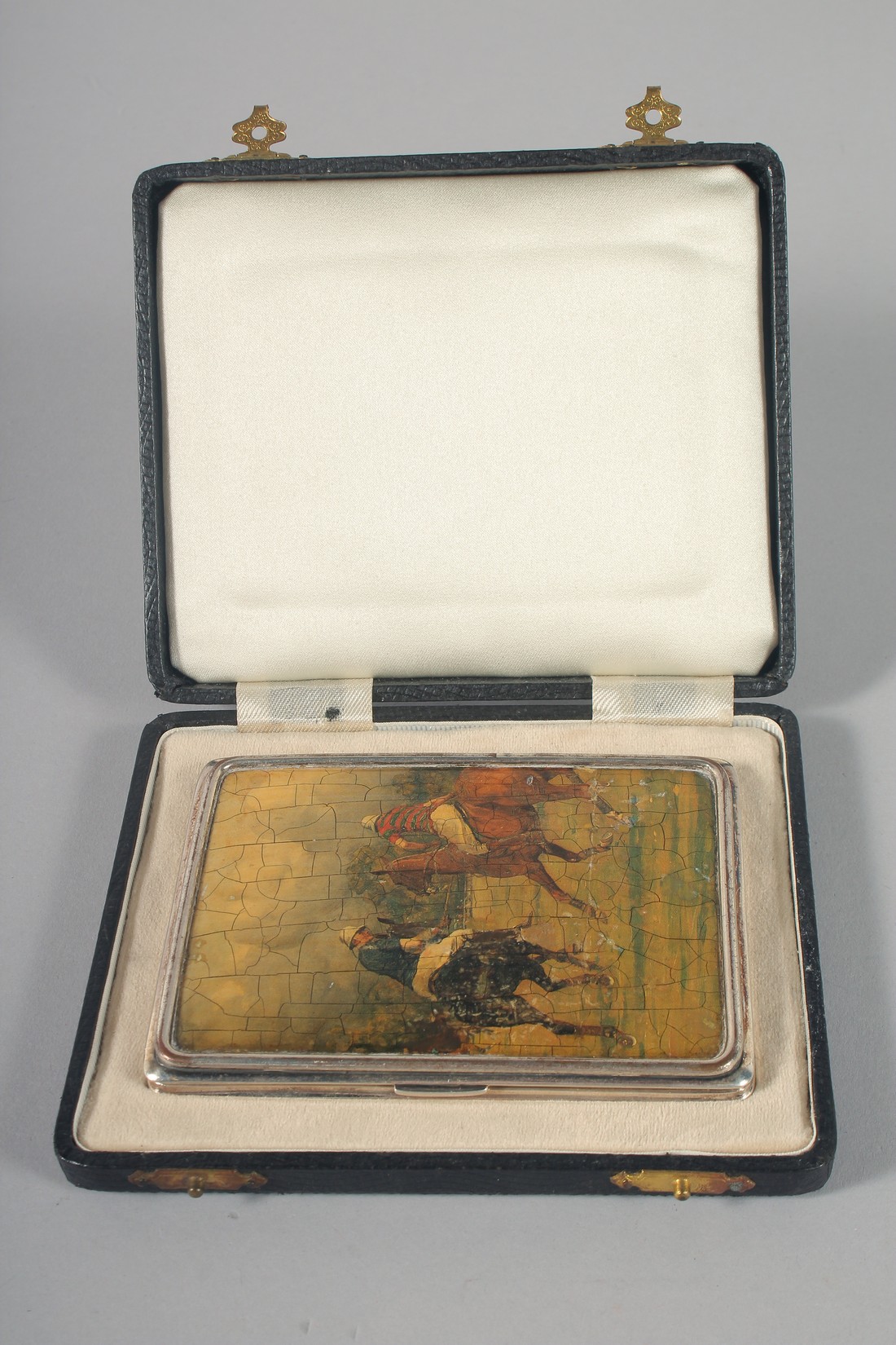 A SILVER CIGARETTE CASE, Chester 1934, the front and back decorated with scenes of a polo match, - Image 8 of 8