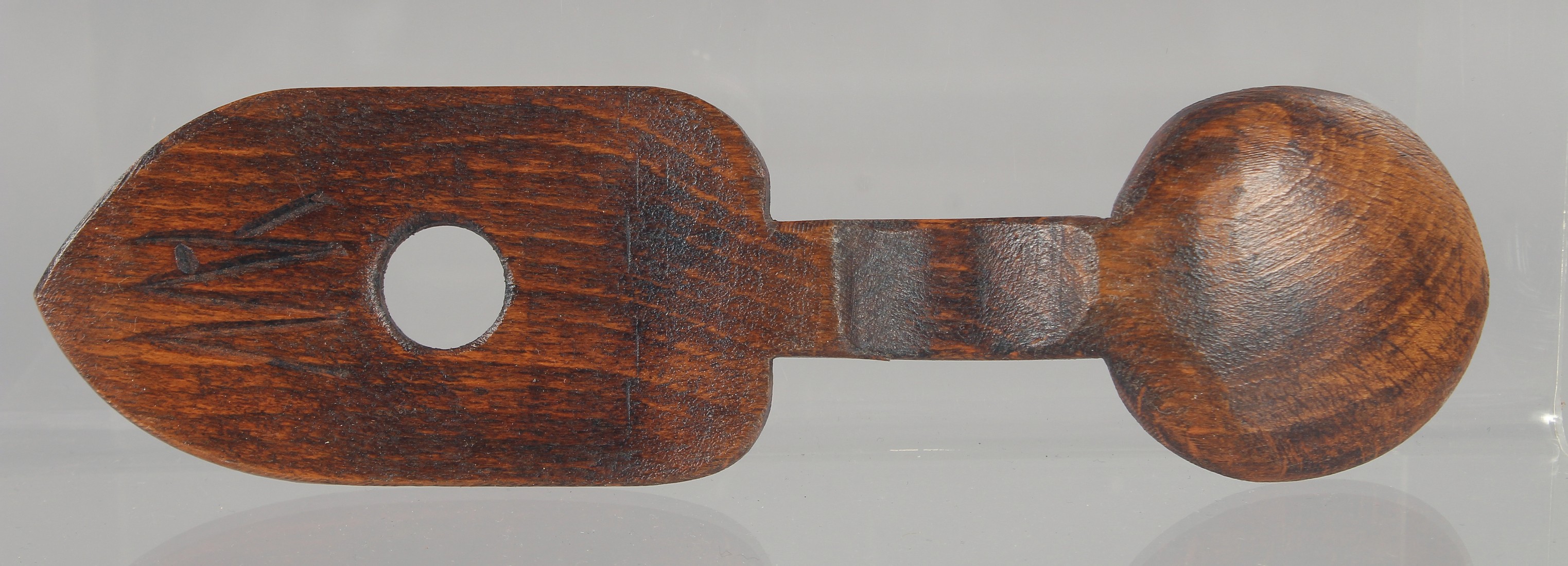 A WELSH TREEN LOVING SPOON 7ins long. - Image 2 of 3