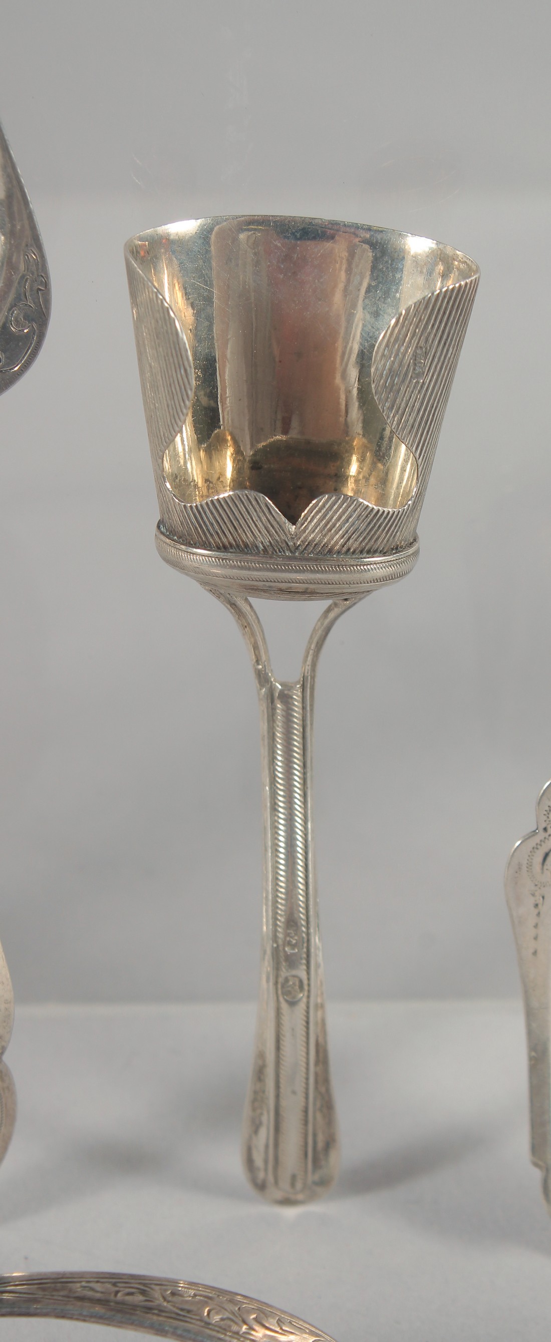 SIX SILVER CADDY AND MUSTARD SPOONS. - Image 5 of 7