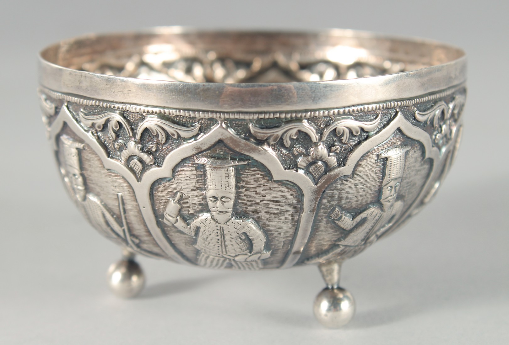 AN UNUSUAL 19TH CENTURY OTTOMAN GREEK OR ARMINIAN SILVER BOWL, with embossed and chased decoration - Image 2 of 5