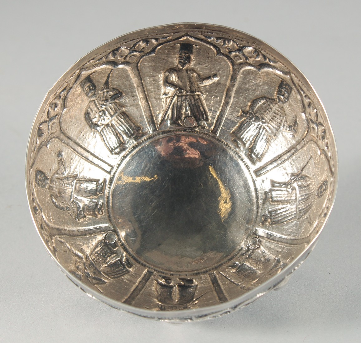 AN UNUSUAL 19TH CENTURY OTTOMAN GREEK OR ARMINIAN SILVER BOWL, with embossed and chased decoration - Image 4 of 5