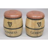 A PAIR OF NOVELTY GUINNESS BARREL SEATS. 1ft 9ins high.