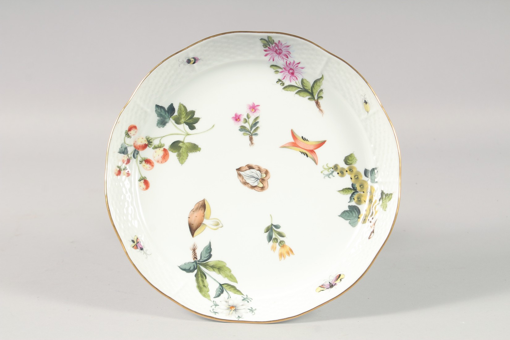 A HEREND CIRCULAR PEDESTAL CAKE STAND painted with flowers, No. 311 FAC. 8.5ins diameter. - Image 2 of 4