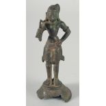 A FINE EARLY, POSSIBLY CHOLA PERIOD, BRONZE FIGURE OF A MALE DEITY, 13cm high.