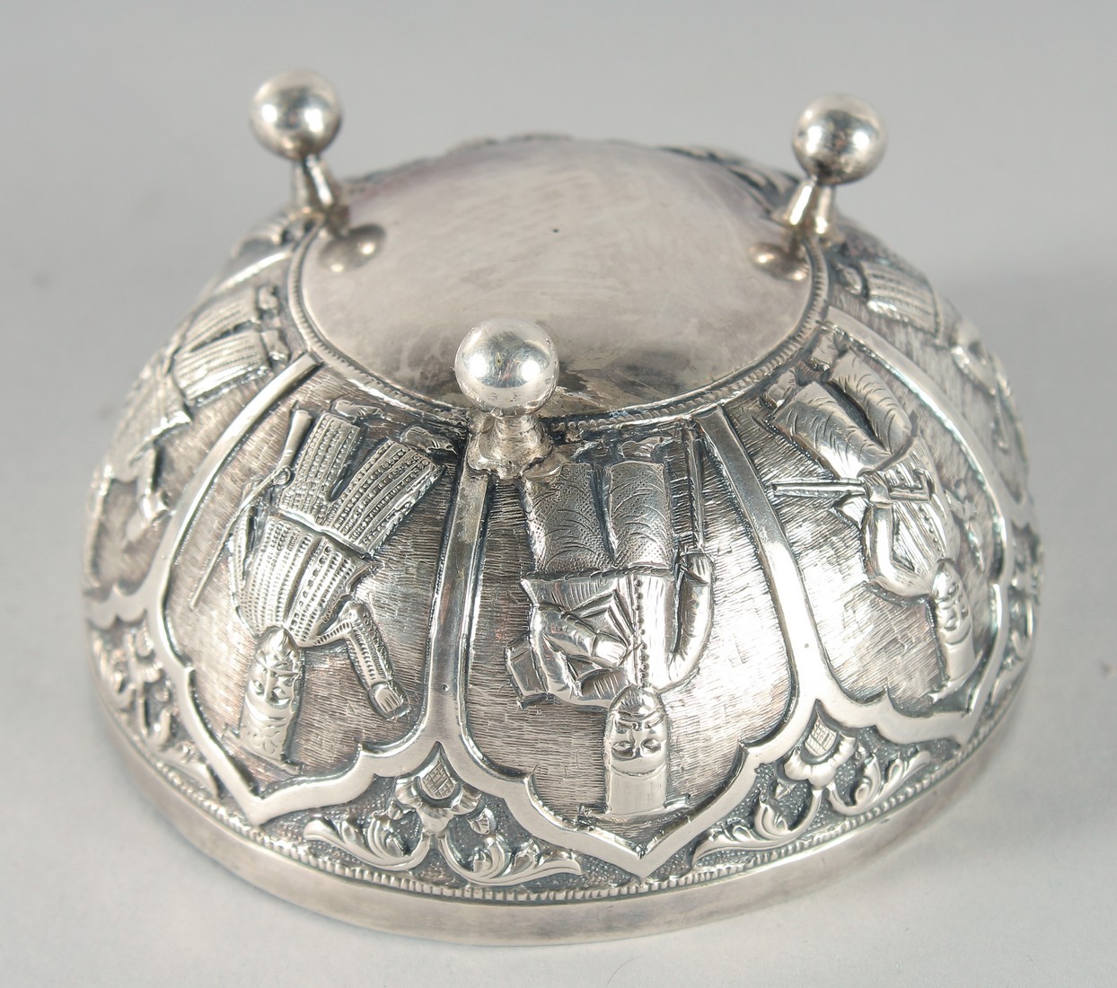 AN UNUSUAL 19TH CENTURY OTTOMAN GREEK OR ARMINIAN SILVER BOWL, with embossed and chased decoration - Image 5 of 5