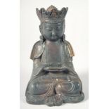 A GOOD BRONZE FIGURE OF SEATED BUDDHA, 20.5cm high