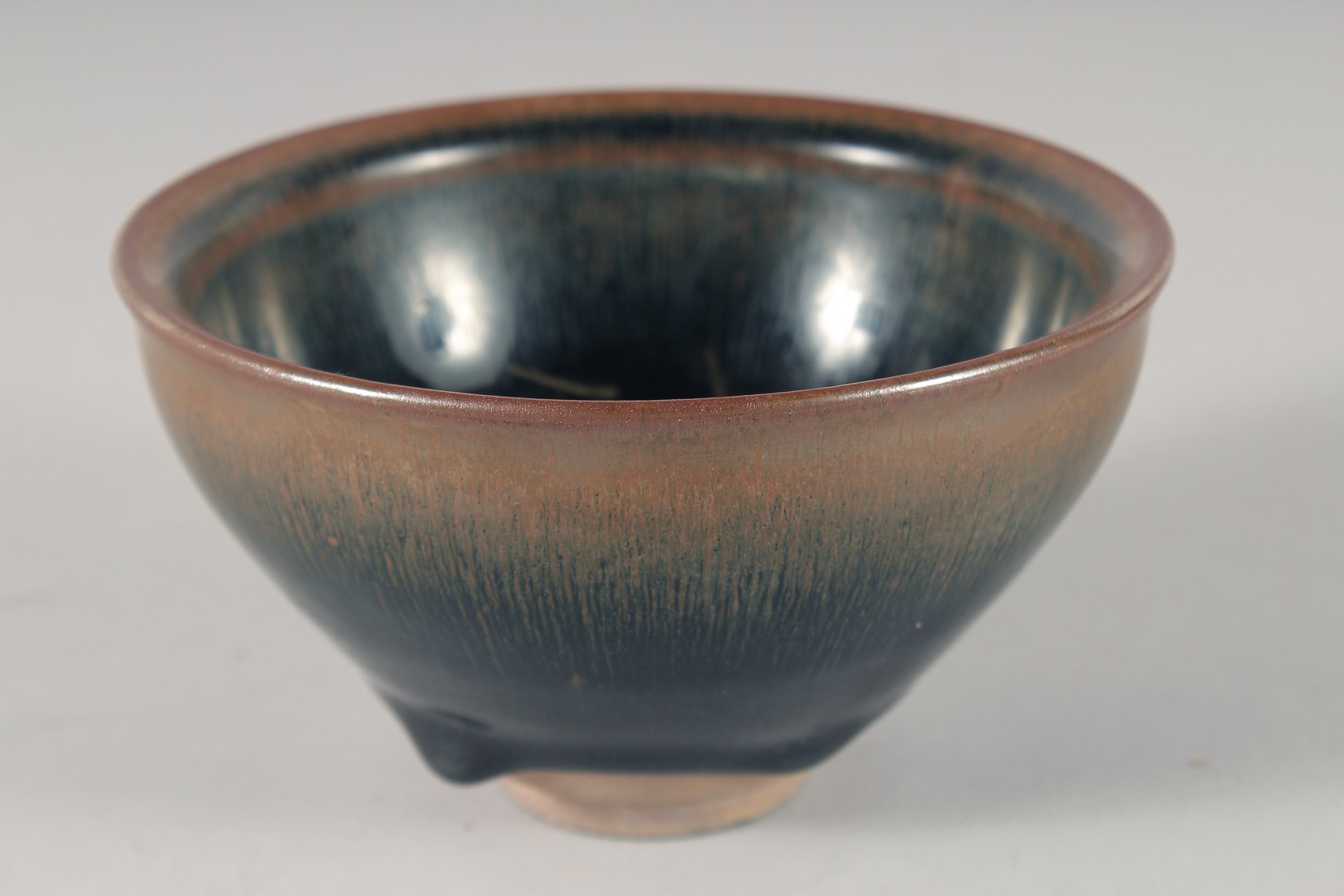 A CHINESE HARE'S FUR GLAZE POTTERY BOWL, 12.5cm diameter. - Image 3 of 5