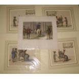 [EQUESTRIAN] 5 x h-col'd prints of dressage scenes, 4 mounted, all unframed (5).