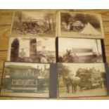 [TRAMS & CARAVANS] 6 x cabinet size mounted photos, Edinburgh & Leith, etc. (6).