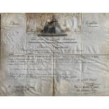 NAPOLEON BONAPARTE, a vellum document with engraved vignette SIGNED by "BONAPARTE" in his capacity