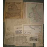 [MAPS & PRINTS], a miscellany, unframed (10).