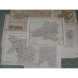 [MAPS] WALES, 14 misc. maps, by Moll, Cary, Morden (3) & others, unframed (14).