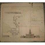 [PRINTS] "View of the State House in Philadelphia", engraved by Bennett, 19.5 x 27 cms; & a