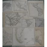 [MAPS] SOUTH & CENTRAL AMERICA, coll'n of 10 unframed maps, 18th & 19th c., 35 x 41 cms et infra (
