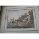 HOWITT (Samuel) artist: [HUNTING], 4 hand-col'd aquatints before titles, later obl. folio half