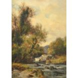 Richard Gay Somerset (1848-1928) British, 'Lleder Bridge, Bettws-Y-Coed', oil on canvas, signed,