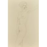 Kanwaldeep Singh Kang, signed Nicks (1964-2007) British, A full length female nude standing, pencil,