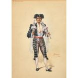 William John Charles Pitcher (1858-1925) British, a costume study for a matador, watercolour, signed