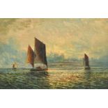 19th Century, A pair of marine scenes, one with sailing boats in clam waters, the other with a