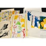 Roland de Winter, A collection of colour linocuts of mainly figural subjects including some