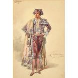 William John Charles Pitcher (1858-1925) British, a costume study for a matador, watercolour, signed