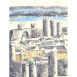 Kathe Schmitz-Imhoff (1893-1984), A print of a fortified town, signed and inscribed on the mount,